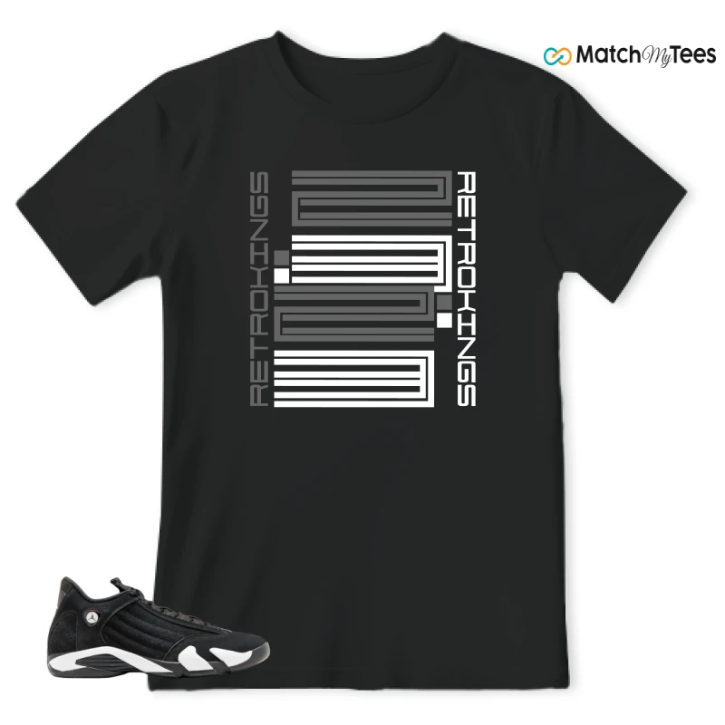 NIKE JORDAN 14 RETRO BLACK WHITE SNEAKER Matching Tees t-shirt