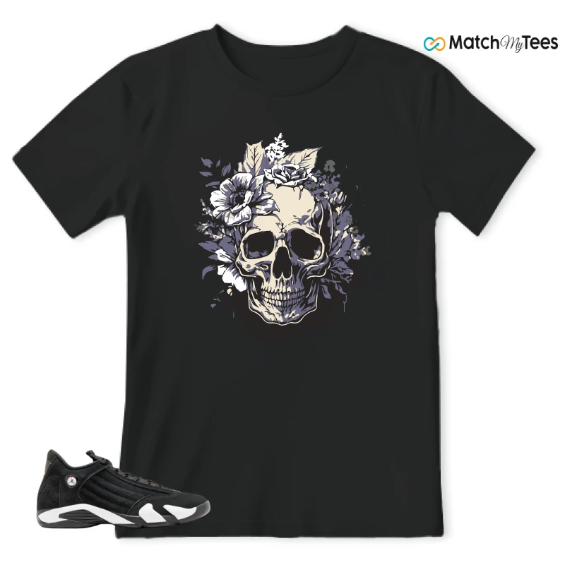 NIKE JORDAN 14 RETRO BLACK WHITE SNEAKER Matching Tees t-shirt