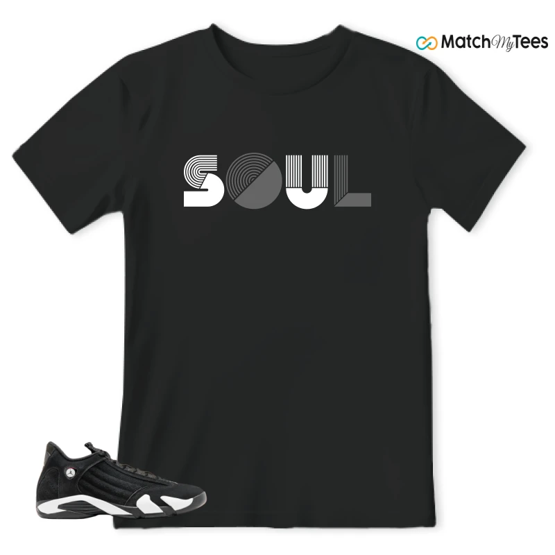 NIKE JORDAN 14 RETRO BLACK WHITE SNEAKER Matching Tees t-shirt