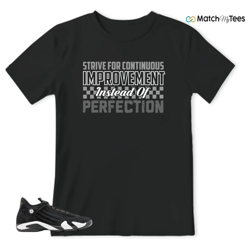 NIKE JORDAN 14 RETRO BLACK WHITE SNEAKER Matching Tees t-shirt