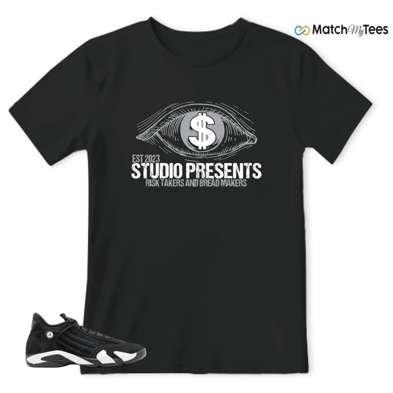 NIKE JORDAN 14 RETRO BLACK WHITE SNEAKER Matching Tees t-shirt