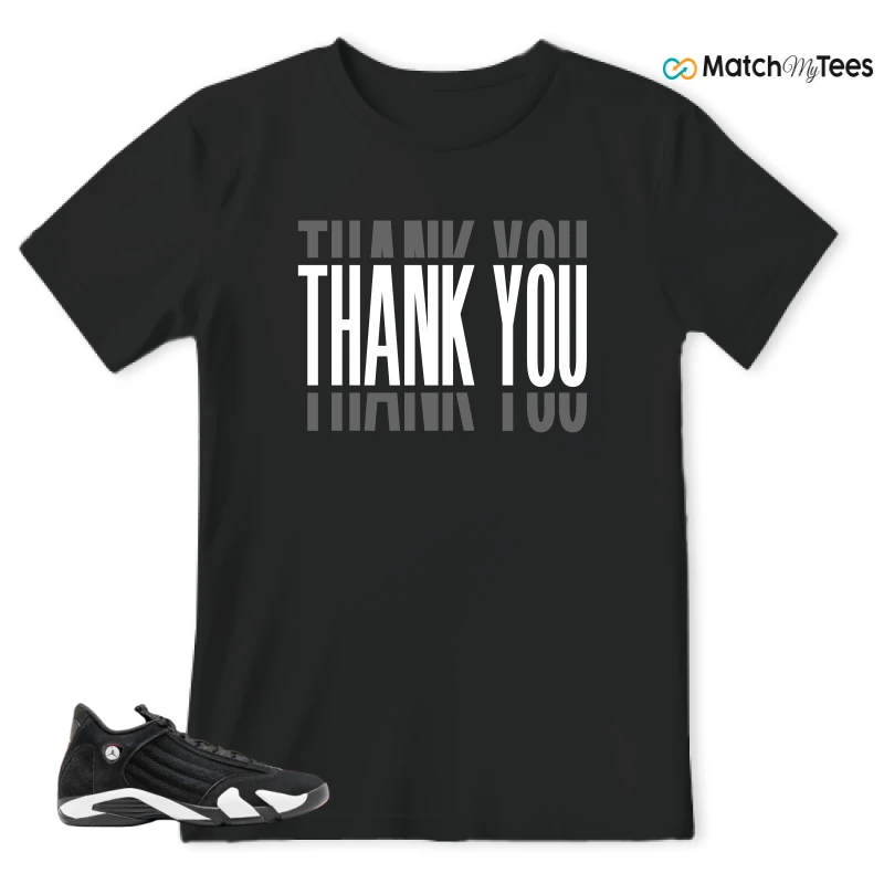 NIKE JORDAN 14 RETRO BLACK WHITE SNEAKER Matching Tees t-shirt