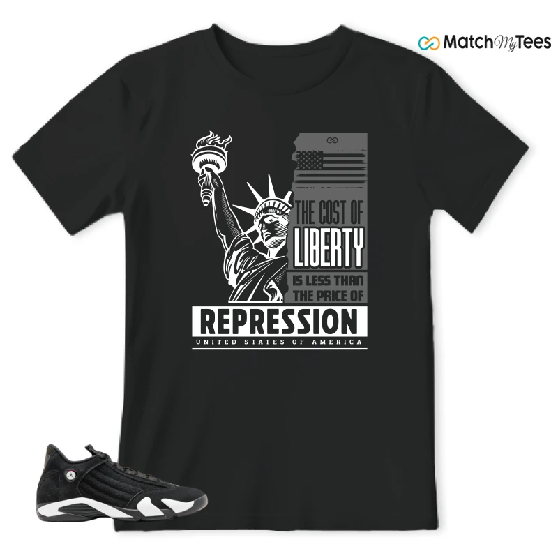NIKE JORDAN 14 RETRO BLACK WHITE SNEAKER Matching Tees t-shirt