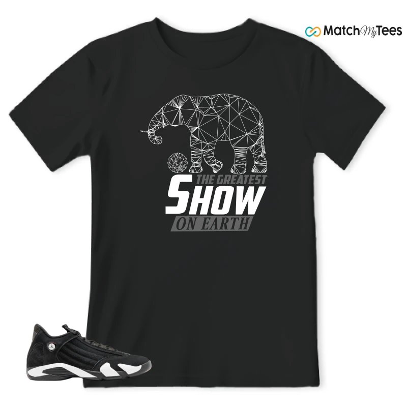 NIKE JORDAN 14 RETRO BLACK WHITE SNEAKER Matching Tees t-shirt