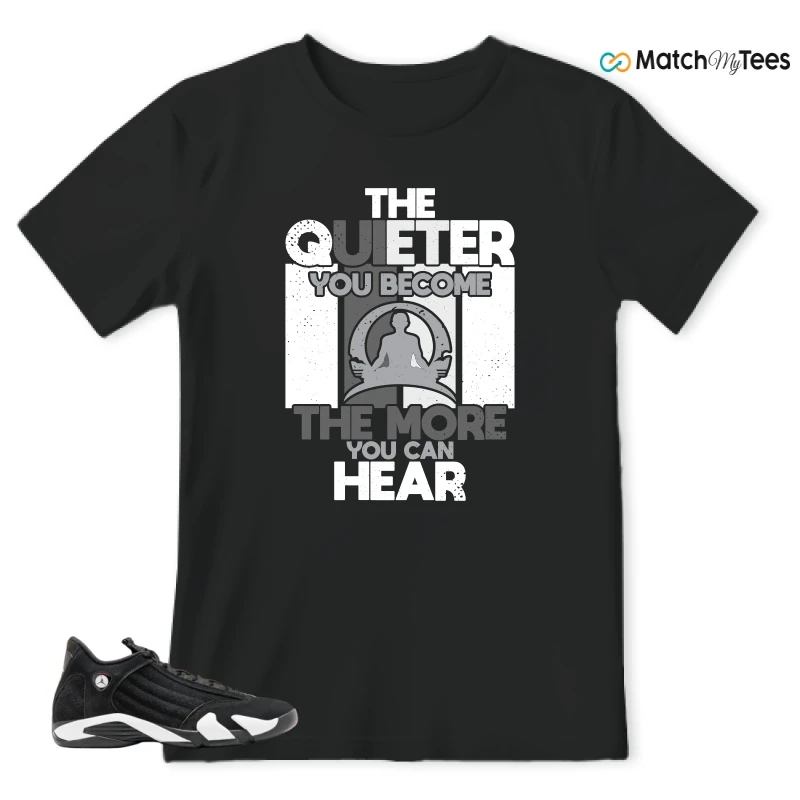 NIKE JORDAN 14 RETRO BLACK WHITE SNEAKER Matching Tees t-shirt