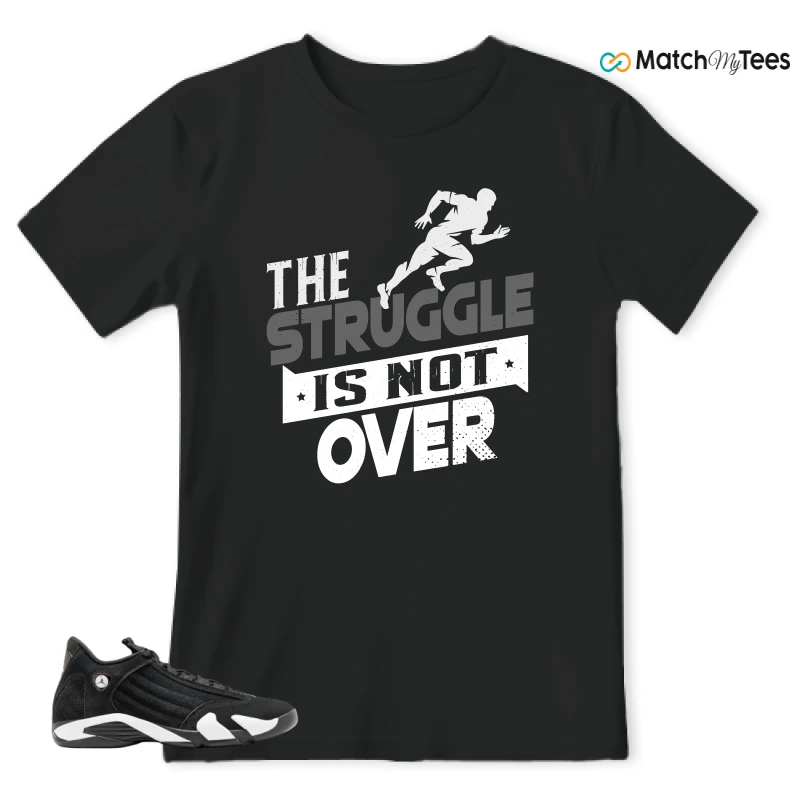 NIKE JORDAN 14 RETRO BLACK WHITE SNEAKER Matching Tees t-shirt