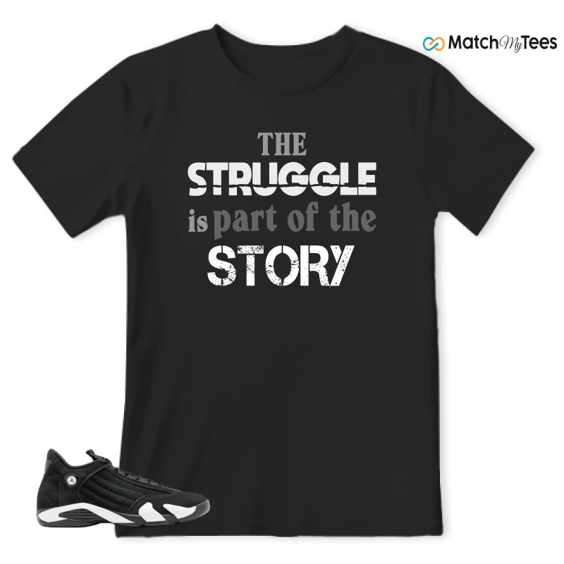 NIKE JORDAN 14 RETRO BLACK WHITE SNEAKER Matching Tees t-shirt