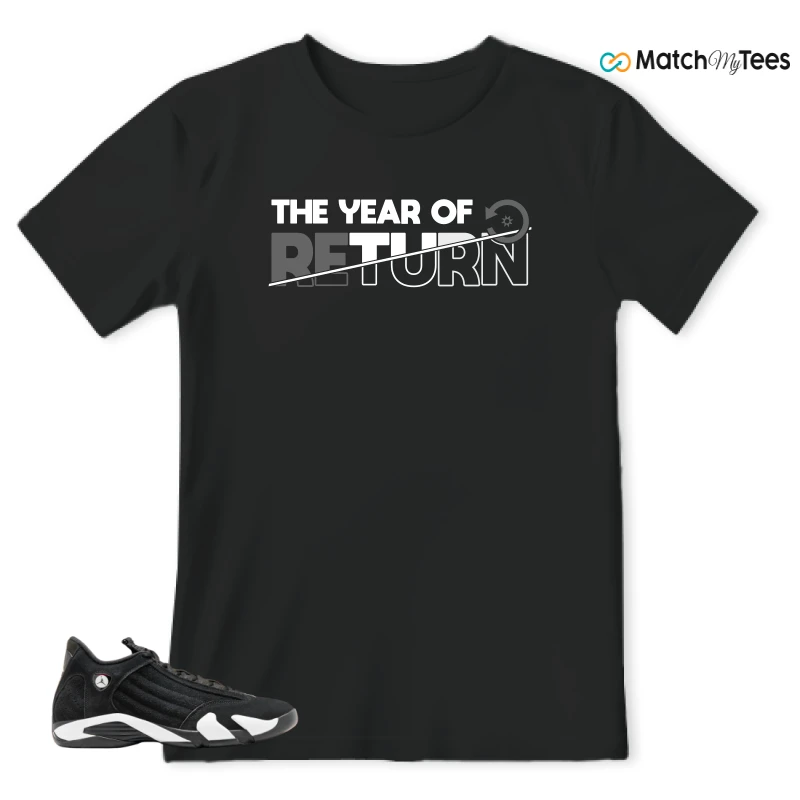NIKE JORDAN 14 RETRO BLACK WHITE SNEAKER Matching Tees t-shirt