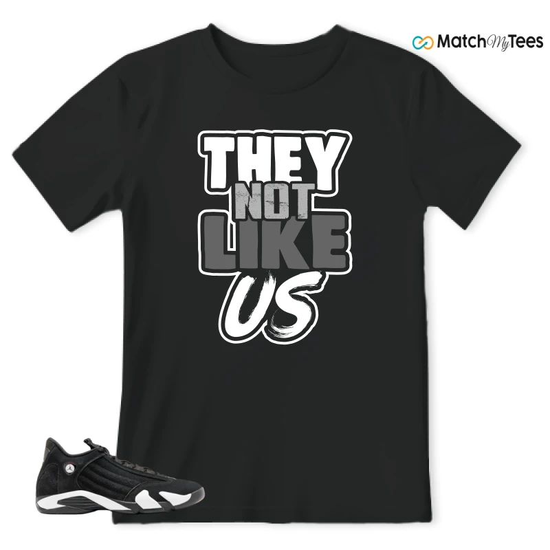 NIKE JORDAN 14 RETRO BLACK WHITE SNEAKER Matching Tees t-shirt