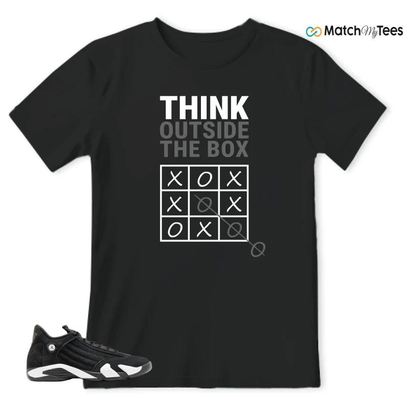 NIKE JORDAN 14 RETRO BLACK WHITE SNEAKER Matching Tees t-shirt