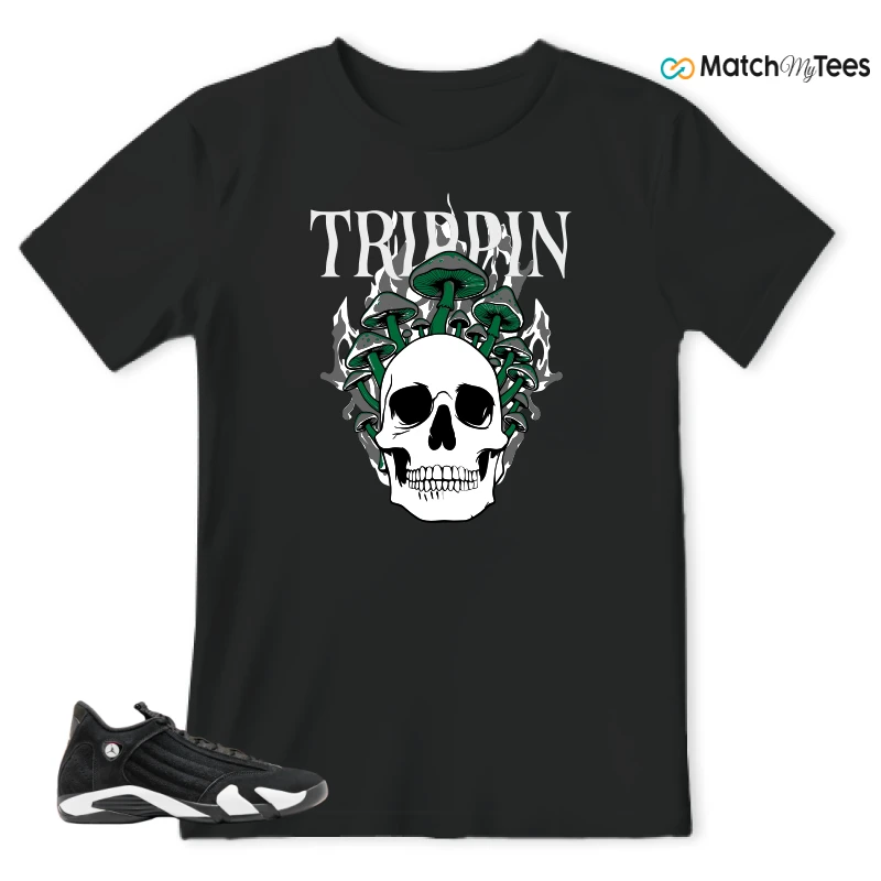 NIKE JORDAN 14 RETRO BLACK WHITE SNEAKER Matching Tees t-shirt
