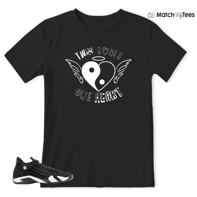 NIKE JORDAN 14 RETRO BLACK WHITE SNEAKER Matching Tees t-shirt