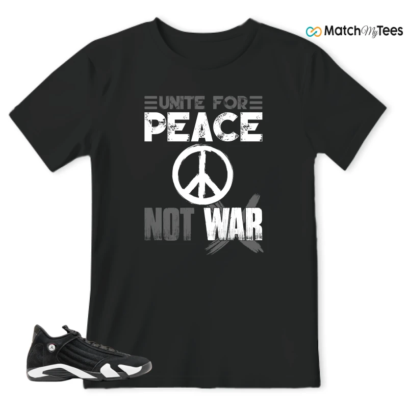 NIKE JORDAN 14 RETRO BLACK WHITE SNEAKER Matching Tees t-shirt