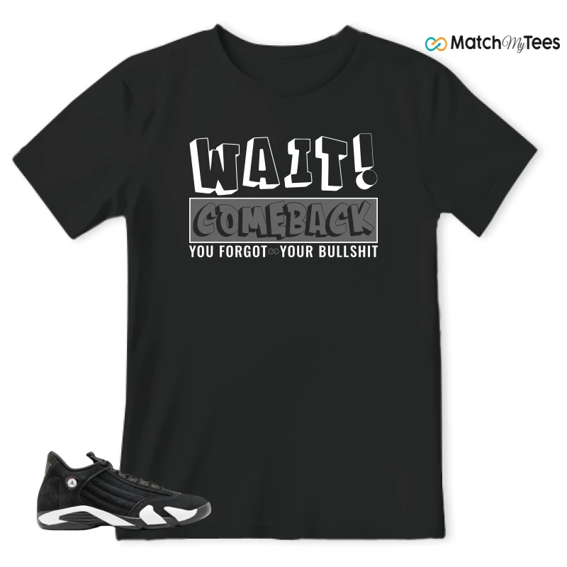 NIKE JORDAN 14 RETRO BLACK WHITE SNEAKER Matching Tees t-shirt