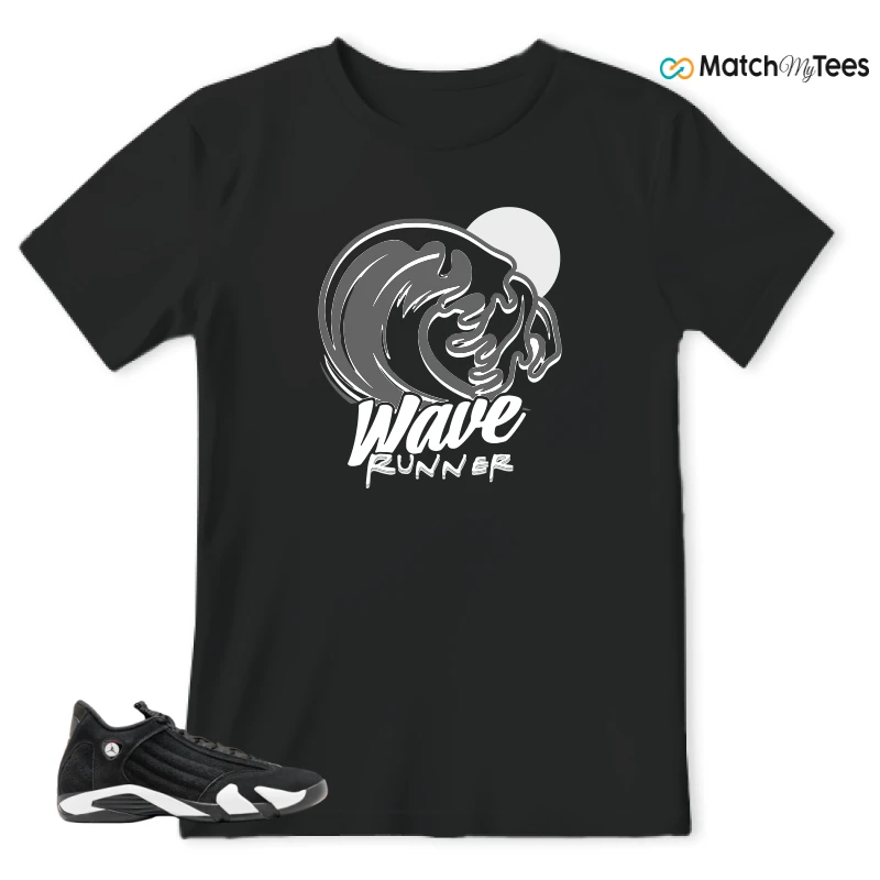 NIKE JORDAN 14 RETRO BLACK WHITE SNEAKER Matching Tees t-shirt