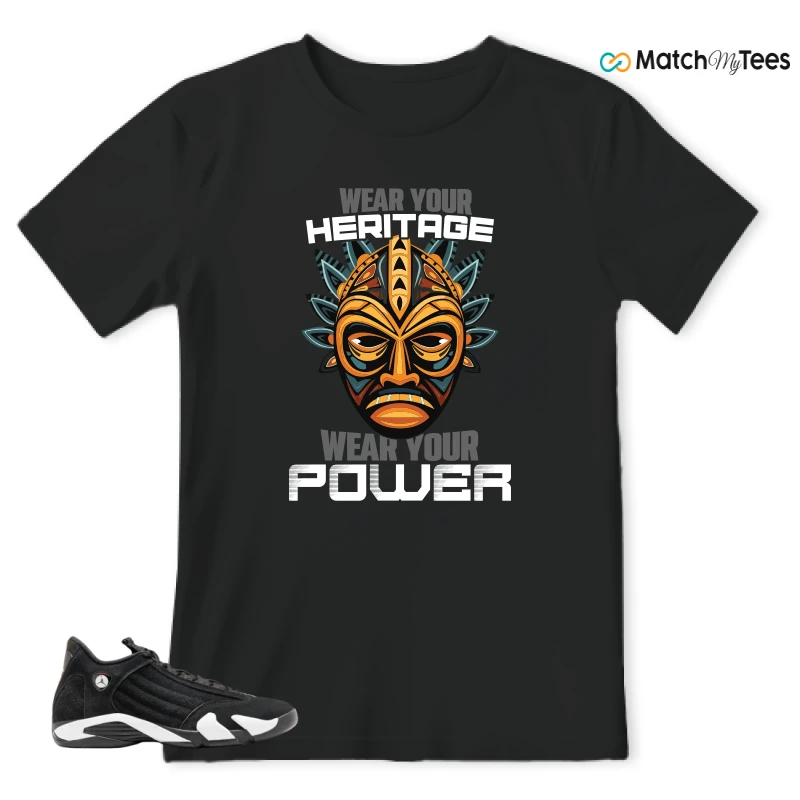NIKE JORDAN 14 RETRO BLACK WHITE SNEAKER Matching Tees t-shirt
