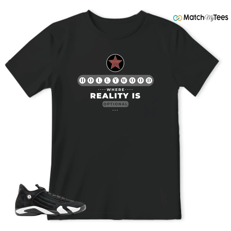 NIKE JORDAN 14 RETRO BLACK WHITE SNEAKER Matching Tees t-shirt