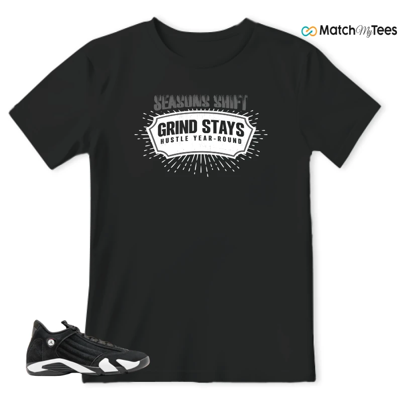 NIKE JORDAN 14 RETRO BLACK WHITE SNEAKER Matching Tees t-shirt
