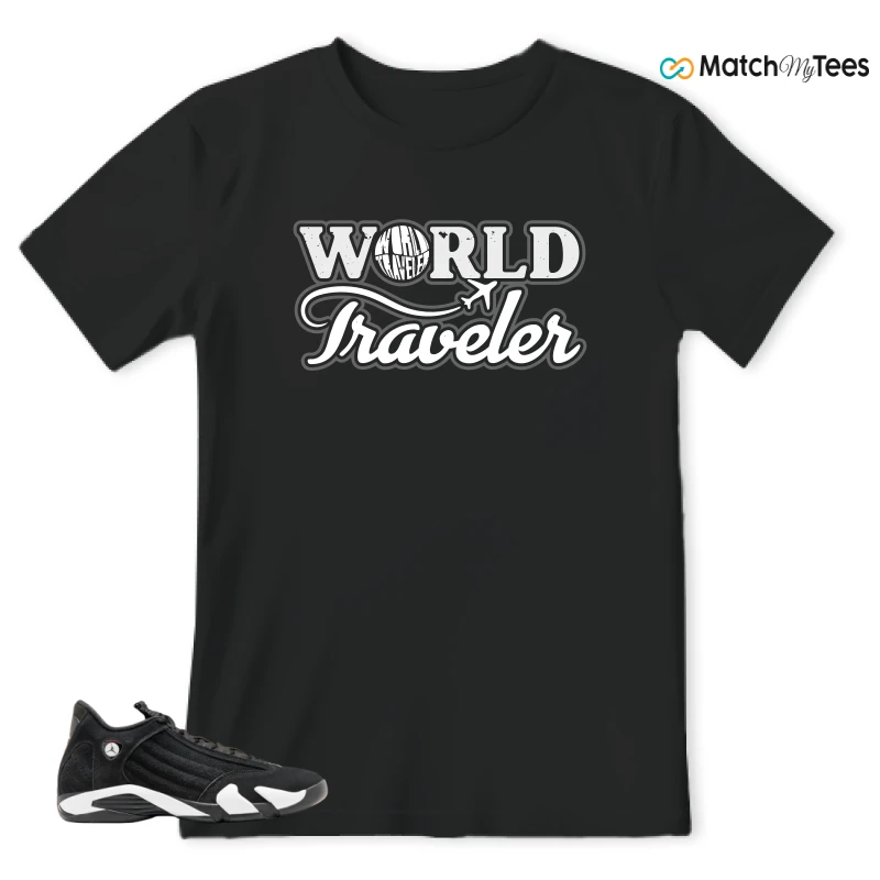 NIKE JORDAN 14 RETRO BLACK WHITE SNEAKER Matching Tees t-shirt