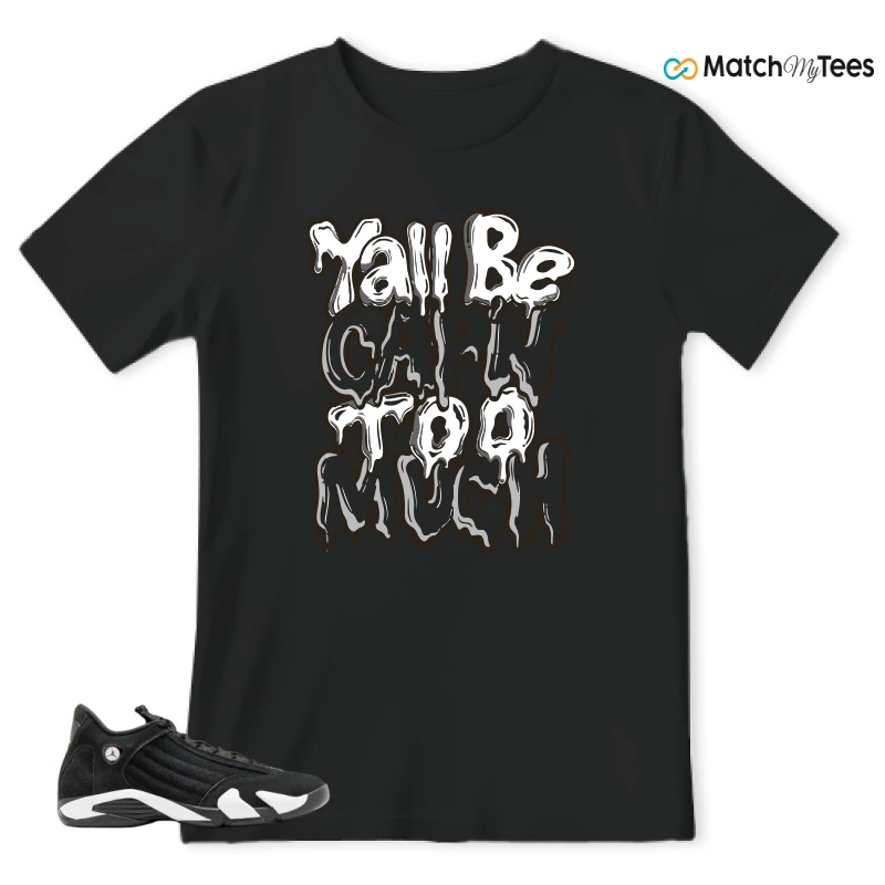 NIKE JORDAN 14 RETRO BLACK WHITE SNEAKER Matching Tees t-shirt