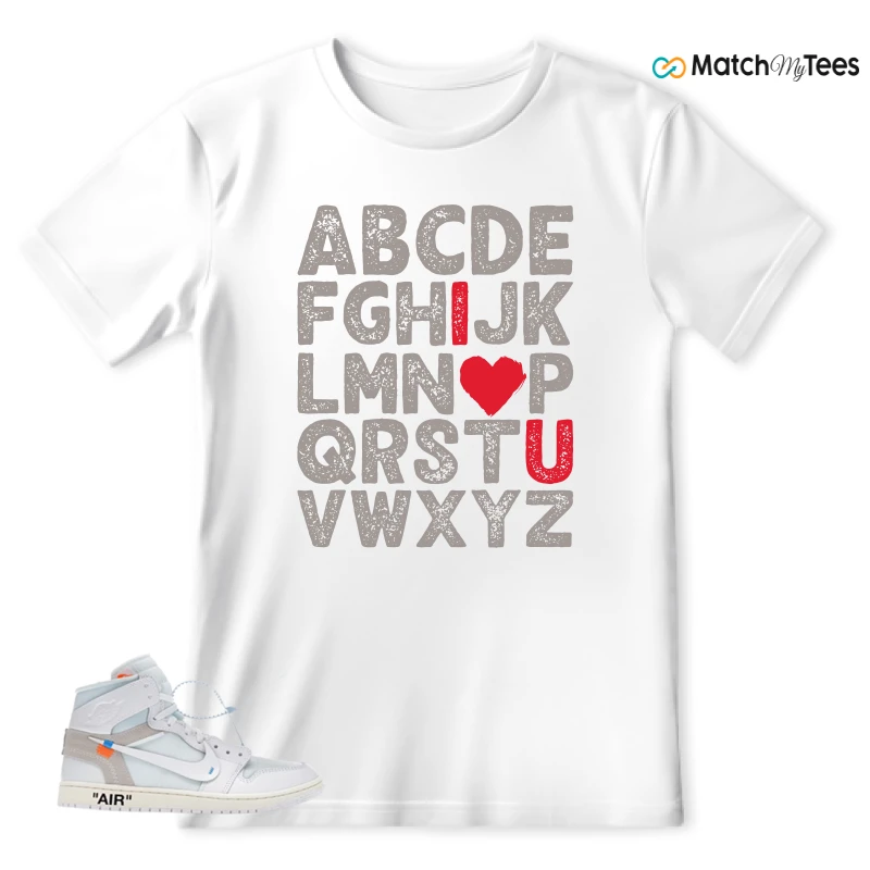 NEKE AIR JORDAN 1 RETRO HIGH OG VIRGIL ABLOH ARCHIVE ALASKA SNEAKER/WHITE/WHITE matching T-shirt