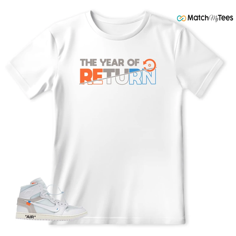 NEKE AIR JORDAN 1 RETRO HIGH OG VIRGIL ABLOH ARCHIVE ALASKA SNEAKER Matching Tees t-shirt