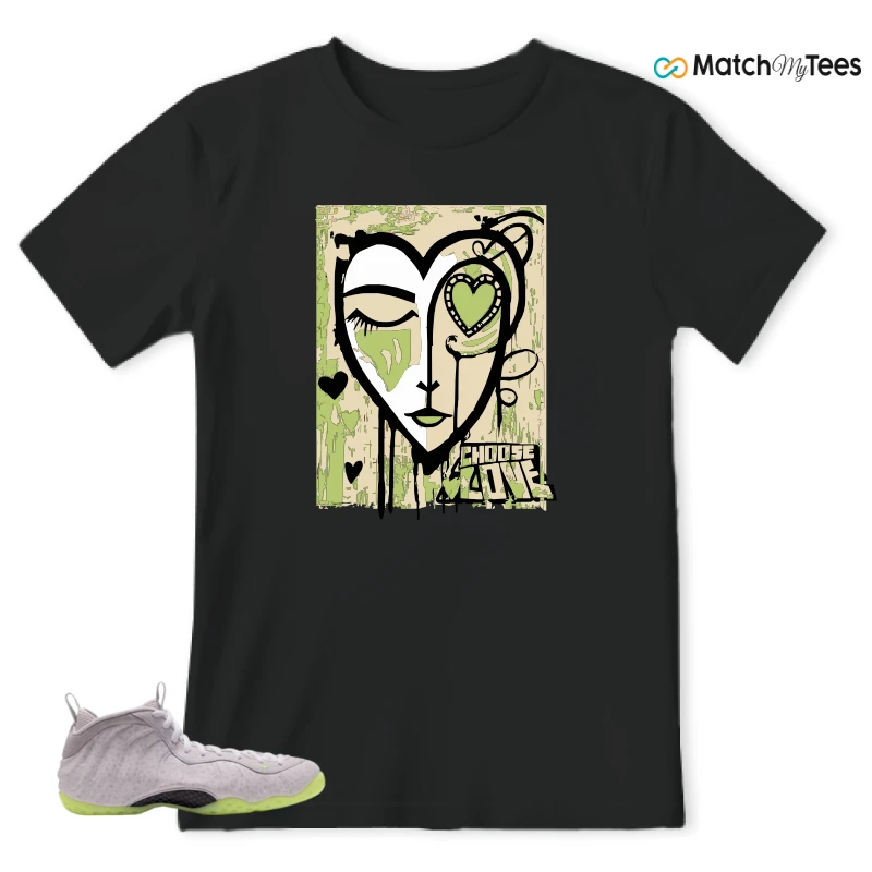 NIKE AIR FOAMPOSITE ONE SNEAKER/PHANTOM/BARELY VOLT/WHITE/SEQUOIA matching T-shirt