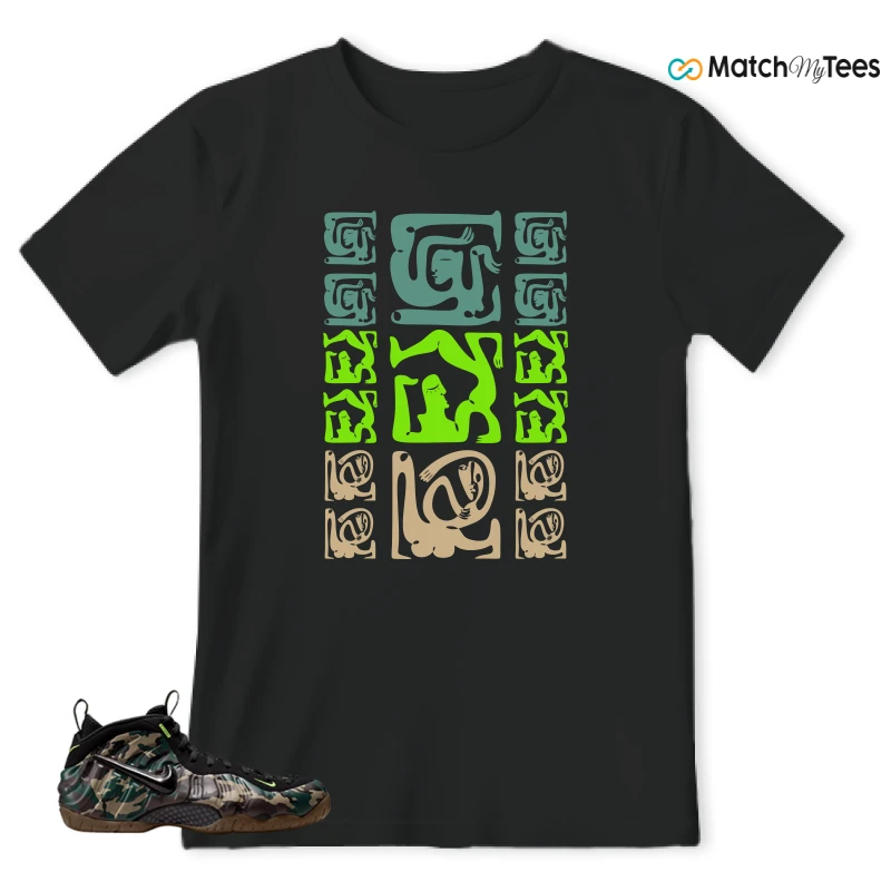 NIKE AIR FOAMPOSITE PRO GREEN CAMO SNEAKER Matching Tees t-shirt