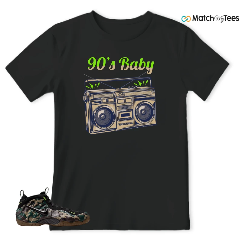 NIKE AIR FOAMPOSITE PRO GREEN CAMO SNEAKER Matching Tees t-shirt
