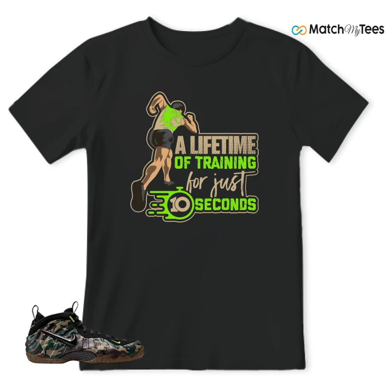 NIKE AIR FOAMPOSITE PRO GREEN CAMO SNEAKER Matching Tees t-shirt
