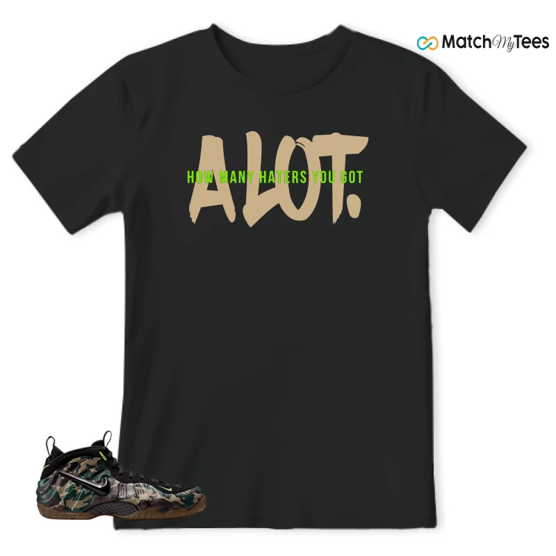 NIKE AIR FOAMPOSITE PRO GREEN CAMO SNEAKER Matching Tees t-shirt