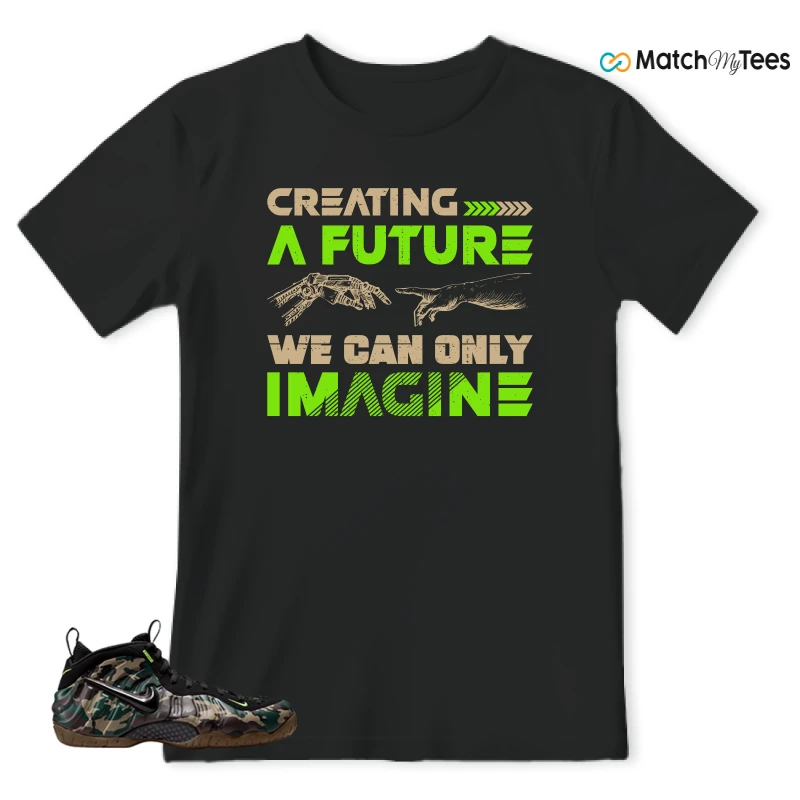 NIKE AIR FOAMPOSITE PRO GREEN CAMO SNEAKER Matching Tees t-shirt