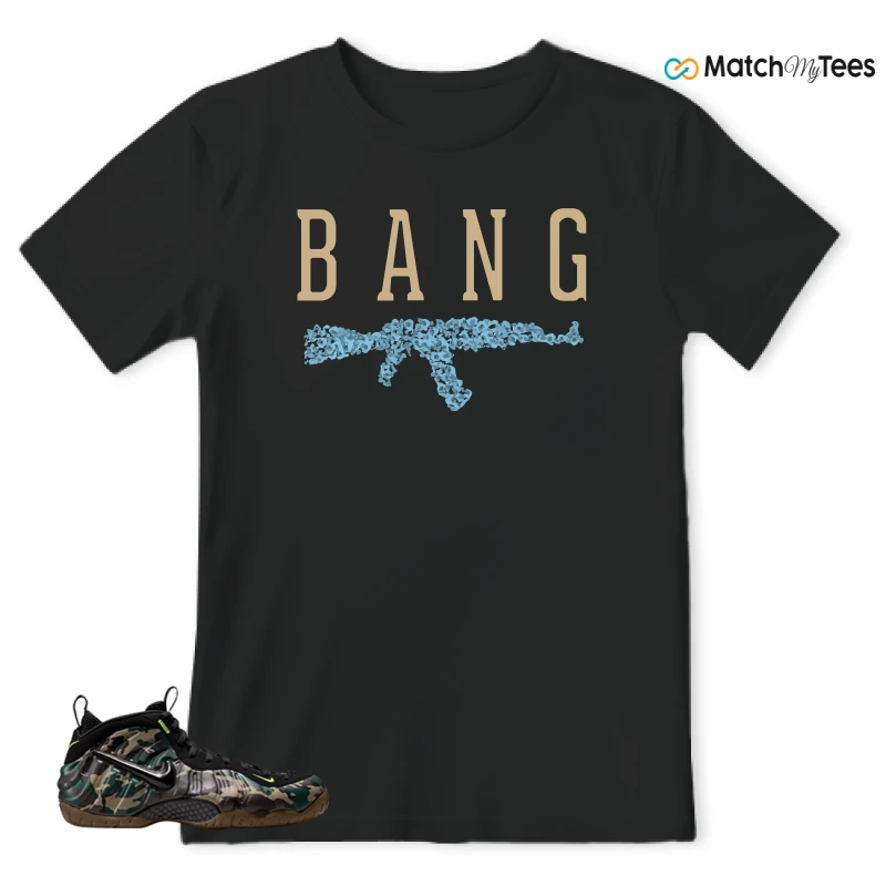 NIKE AIR FOAMPOSITE PRO GREEN CAMO SNEAKER Matching Tees t-shirt