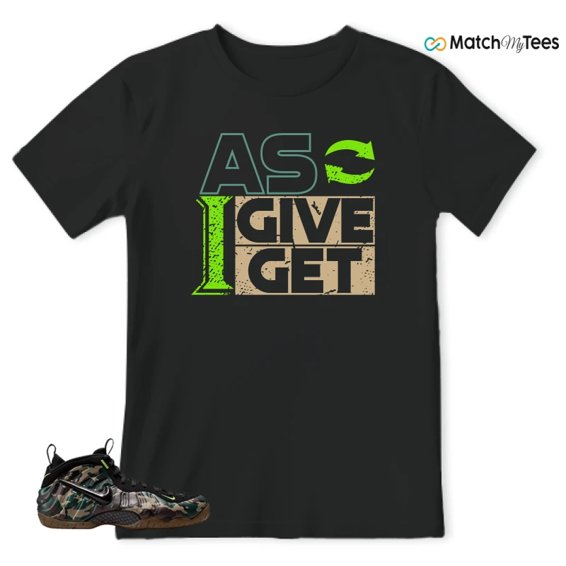 NIKE AIR FOAMPOSITE PRO GREEN CAMO SNEAKER Matching Tees t-shirt
