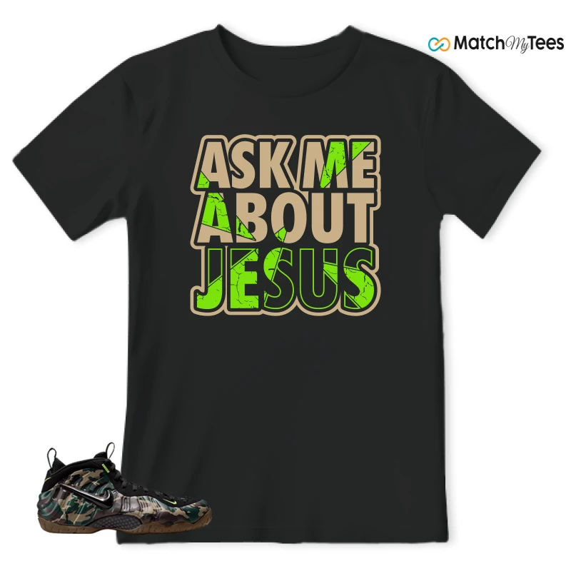 NIKE AIR FOAMPOSITE PRO GREEN CAMO SNEAKER Matching Tees t-shirt
