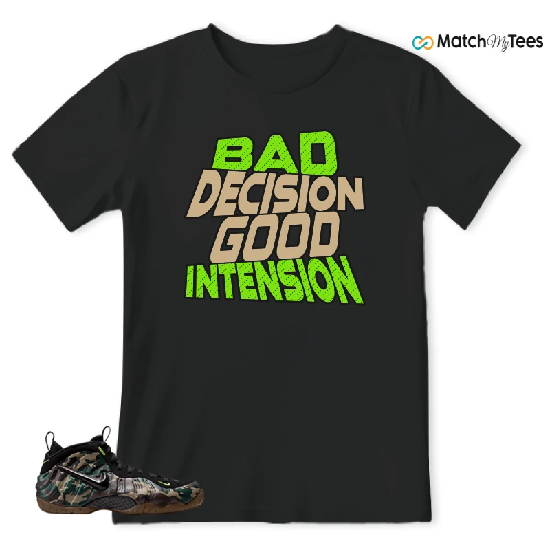 NIKE AIR FOAMPOSITE PRO GREEN CAMO SNEAKER Matching Tees t-shirt