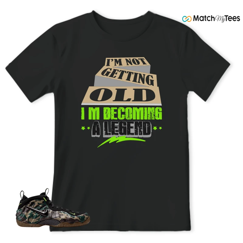 NIKE AIR FOAMPOSITE PRO GREEN CAMO SNEAKER Matching Tees t-shirt