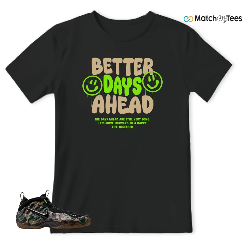 NIKE AIR FOAMPOSITE PRO GREEN CAMO SNEAKER Matching Tees t-shirt