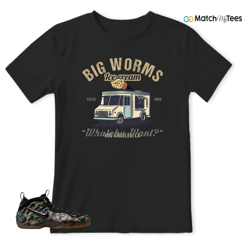 NIKE AIR FOAMPOSITE PRO GREEN CAMO SNEAKER Matching Tees t-shirt