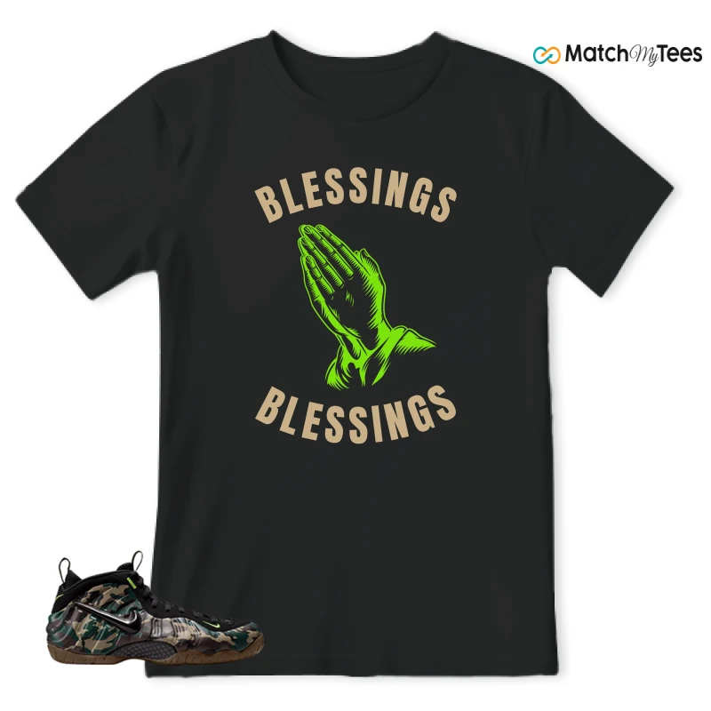 NIKE AIR FOAMPOSITE PRO GREEN CAMO SNEAKER Matching Tees t-shirt