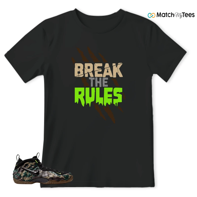 NIKE AIR FOAMPOSITE PRO GREEN CAMO SNEAKER Matching Tees t-shirt