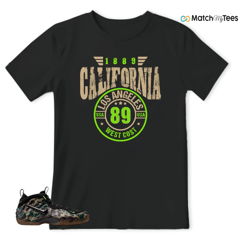 NIKE AIR FOAMPOSITE PRO GREEN CAMO SNEAKER Matching Tees t-shirt