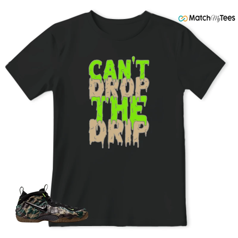 NIKE AIR FOAMPOSITE PRO GREEN CAMO SNEAKER Matching Tees t-shirt