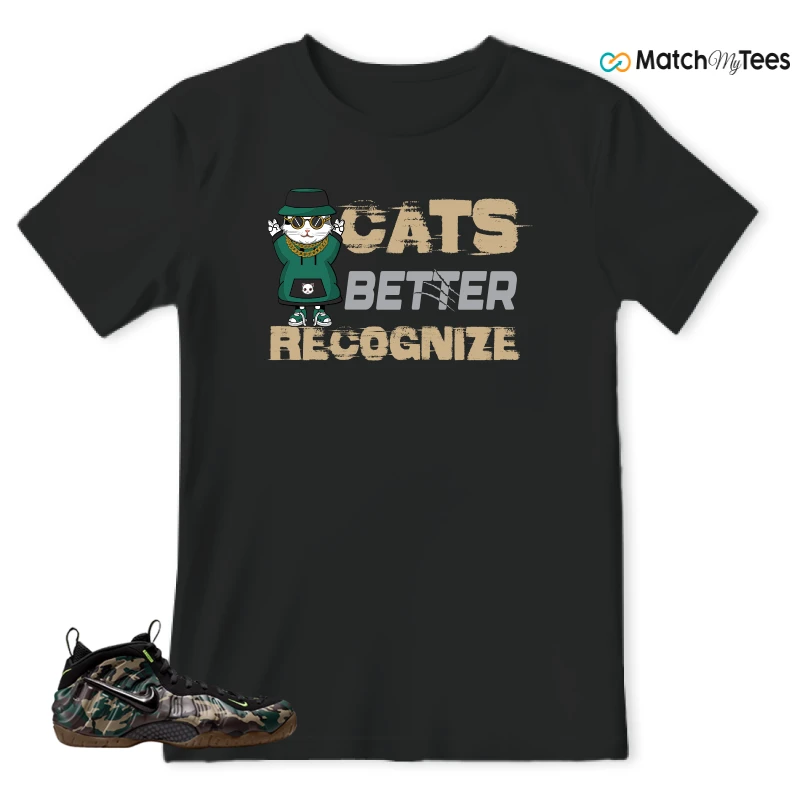 NIKE AIR FOAMPOSITE PRO GREEN CAMO SNEAKER Matching Tees t-shirt
