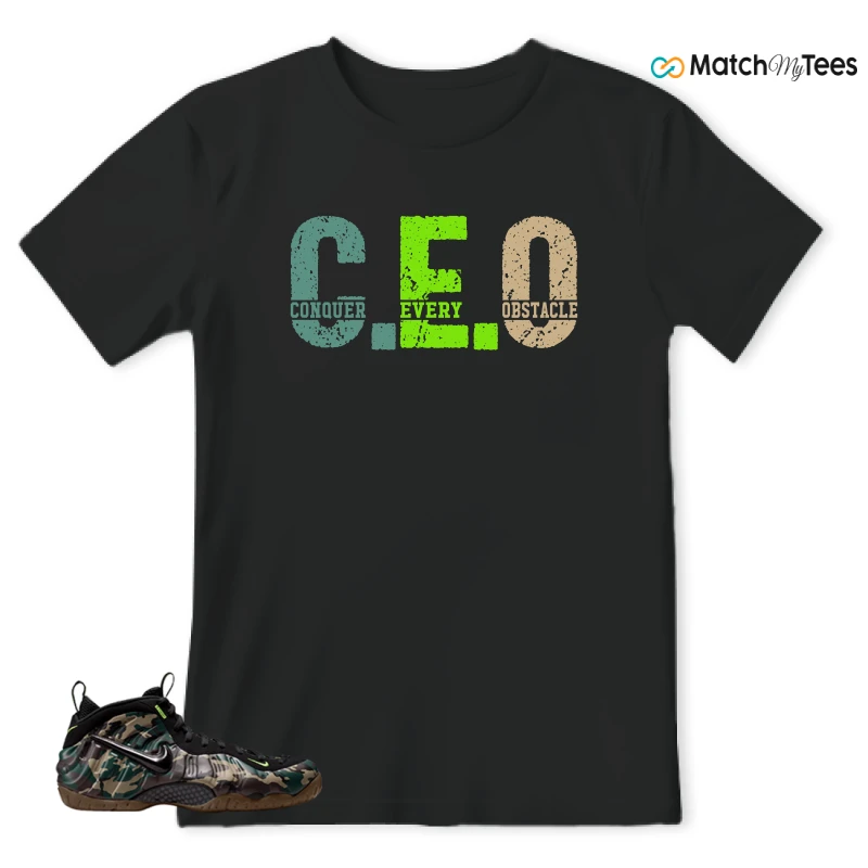 NIKE AIR FOAMPOSITE PRO GREEN CAMO SNEAKER Matching Tees t-shirt