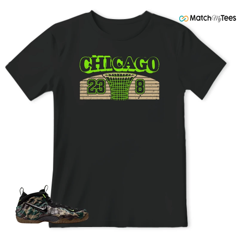NIKE AIR FOAMPOSITE PRO GREEN CAMO SNEAKER Matching Tees t-shirt