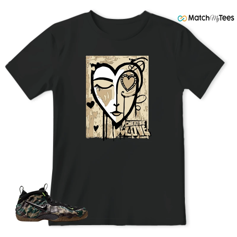 NIKE AIR FOAMPOSITE PRO GREEN CAMO SNEAKER Matching Tees t-shirt