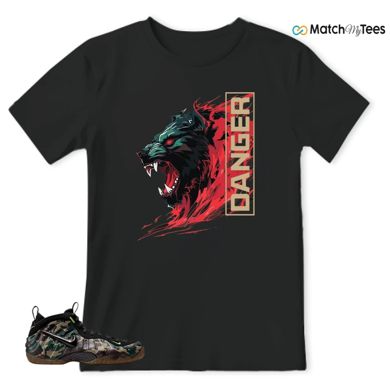 NIKE AIR FOAMPOSITE PRO GREEN CAMO SNEAKER Matching Tees t-shirt