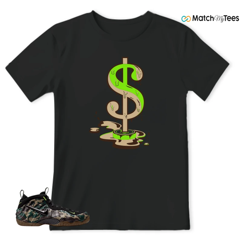 NIKE AIR FOAMPOSITE PRO GREEN CAMO SNEAKER Matching Tees t-shirt