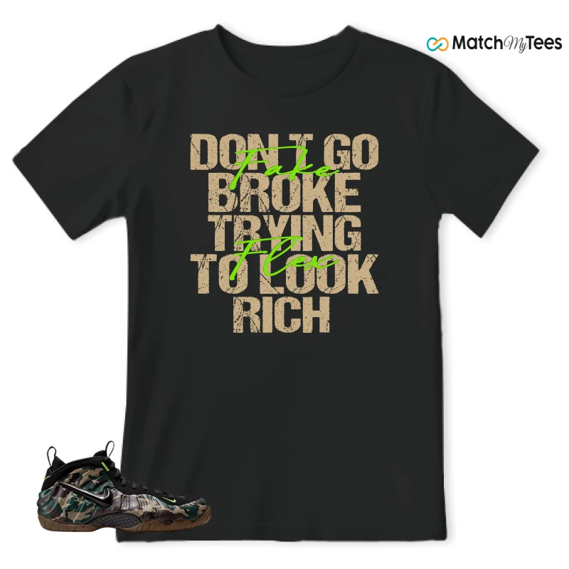 NIKE AIR FOAMPOSITE PRO GREEN CAMO SNEAKER Matching Tees t-shirt